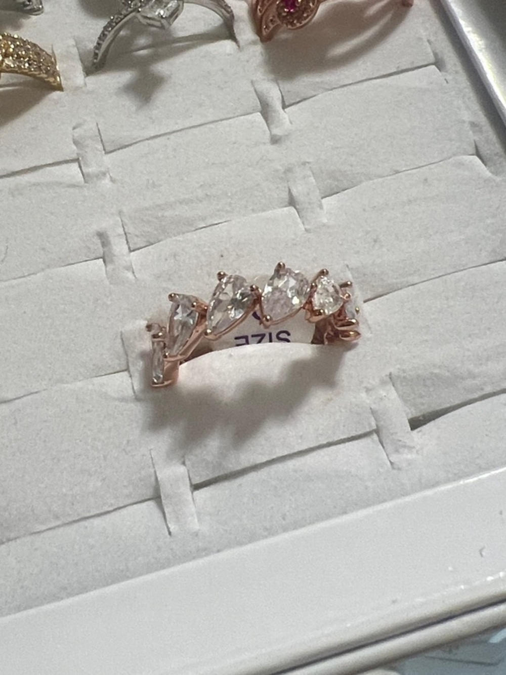 Rose Gold Marquise CZ Stackable Ring - Women Jewelry